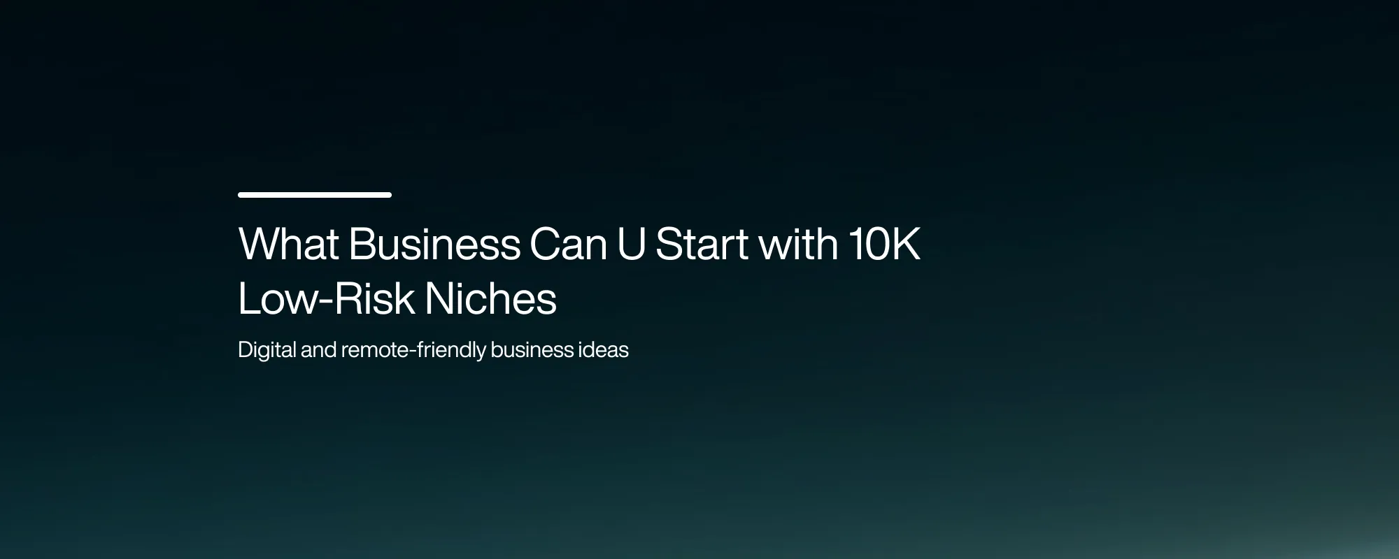 What Business Can U Start with 10K: Low-Risk Niches